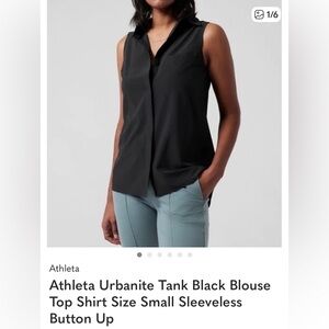 Athleta Urbanite Sleeveless Black Blouse S. NWT